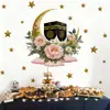 Hs4590Q Kel Platino Estrella Floral Estrella Luna Festival de Oriente Medio Fiesta Decoración de Pared Transfronteriza Pegatina de Pared