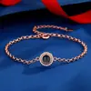 Pulsera de proyección de copo de nieve transfronteriza nueva para mujer 100 idiomas Foto a color HD Regalo de vacaciones personalizado Joyería al por mayor