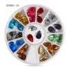 Joias para Unhas Transfronteiriças Nail Flats Base Colorida Liga de Diamante Formato Especial Branco AB Strass Joias 12 Grades Giratório Atacado