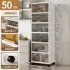 Armario de Almacenamiento Multifuncional de Plástico Transparente Tipo Flip Armario de Snacks Caja para Ropa Interior del Hogar Caja de Almacenamiento y Organización de Cinco Cubos