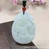 Pendente de Jade Branco Hetian Natural do Dragão dos Doze Signos do Zodíaco Colar Masculino e Feminino Pingente de Mascote Venda por Atacado