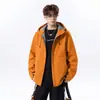 Chaqueta de montaña para hombre, estilo coreano, moderna, resistente al agua, con capucha, corte holgado, talla grande, funcional, forrada de polar, perfecta para otoño e invierno