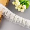 45mm Tule Multicor para Acessórios de Roupa Renda Dobrada Plissada Saia de Boneca Confusa Renda com Lantejoulas Roupas de Bebê