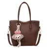 Bolsa Feminina Texturizada 2025 Nova Primavera & Outono Versátil Cor Contrastante Ombro Único Transversal Moda Popular para o Dia a Dia Bolsa de Mão Tote