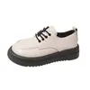 Mocassins 2023 Novo Retro Sola Grossa Estilo Universitário Salto Grosso Sapatos de Uma Sola Femininos Casuais Mais Fáceis de Combinar Sapatos Pequenos de Couro Britânicos Sapatos Femininos