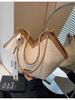 Bolso de Paja Tejida de Gran Capacidad Transfronterizo para Mujer, Nuevo Estilo de Nicho Primavera/Verano 2026, Bolso de Hombro para Vacaciones en la Playa