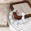Pulsera de Cristal Rosa Natural y Aguamarina de Lujo Ligero de Alta Gama, Hecha a Mano con Cuentas, Estilo Popular de Nicho, Joyería Simple para la Mano