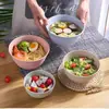 Tigela de Arroz de Palha de Trigo Tigela de Sopa Japonesa Tigela de Ramen Comercial Espessada Tigela de Salada Tigela de Arroz Doméstica Tigela Pequena Louça Atacado