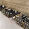 Cafetería lounge bar nórdico ocio recepción comercial cuero cabina de sofá de restaurante de té mesa de comedor sillas