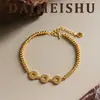 Nuevo Elegante y Exquisito Versátil Pulsera de Cuenta de Ábaco Moneda de Cobre Cristal de Hielo con un Ambiente de Lujo Ligero y Vintage de Alta Gama para Mujeres