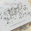Arte de uñas con circonitas planas invertidas y diamantes, tamaño pequeño, tridimensional, súper llamativo, joyería de uñas con circonitas blancas de tamaño pequeño.