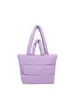 Bolso de plumas moderno transfronterizo para mujer, Bolso tote de gran capacidad, Bolso de algodón simple estilo coreano, Bolso de mano/hombro con cuadrícula de nueve cuadros