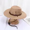 Chapéu de sol masculino para primavera, verão e outono, aba larga, chapéu de cowboy ocidental, chapéu de equitação, chapéu de sol feminino para férias na praia