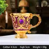 Moda Estilo Europeo y Americano Creativo Hogar Vidrio de Metal para Licores Patrón de Aleación Decoración de Gemas Fabricantes de Vino Clásicos Venta al por Mayor