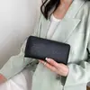 Baigou Bolso Estilo Coreano Patrón de Mantarraya Cartera Cremallera Clutch Color Sólido PU Cartera Gran Capacidad