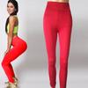 Comércio Exterior Moda Europeia e Americana Leggings Elásticas de Superfície Fosca Calças Fitness de Corrida para Yoga Femininas Cor de Doce Fabricantes Atacado