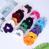 Ligas de Terciopelo de Lujo Transfronterizas para Mujer, Scrunchies de Terciopelo, Accesorios para el Cabello Amazon de 60 Colores, Venta al por Mayor Europea y Americana, Sin Daño al Cabello