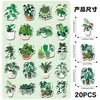 20 Piezas de Imanes de Refrigerador de Plantas Verdes Suaves Magnéticos, Pequeñas Plantas Frescas en Maceta, Pegatinas Magnéticas Decorativas Exquisitas para Archivador de Computadora DIY