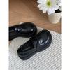 Sapatos de Couro Pequenos de Solado Grosso Estilo Retrô Francês Britânico para Mulheres 2025 Novos Mocassins Versáteis de Verão que Aumentam a Altura e Podem Ser Combinados com Saias