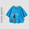 2026 Nova Camiseta de Manga Curta Infantil Verão Tendência Estampa de Desenho Animado Algodão Puro Roupa Infantil Camiseta Top Tendência Em Estoque Atacado