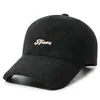 Otoño/Invierno Nuevo Bordado Letra Hombres Terciopelo Plus Cálido Gorra Pico de Pato Moda Versátil Unisex Protección Orejas Protección Frío Gorra de Béisbol