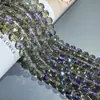 Cuentas de Cristal Super Brillantes para Manualidades, Pulsera de Cuentas Redondas de Cristal Semiacabada, Colgante, Cuentas Espaciadoras, Materiales para Enhebrar Hechos a Mano