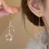 "Estrella Oculta en la Luna" Diseño de Nicho Pendientes Largos de Borla con Estrella ~ También Hay Clip para Oreja Hermana Chong ~
