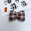 Tela Retro Acolchada Cuadros Lazo Tridimensional Accesorio DIY Tocado Accesorios para el Cabello Pinzas para el Cabello Broche para Mujer Materiales de Joyería