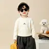Sudadera de Primavera y Otoño para Niño Bebé Niño Pequeño Estilo Coreano Elegante Capa Base para Niño Pequeño Bebé Felpa Gruesa Moda