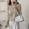 Chaqueta Suéter de Cuello en V Estilo Francés de Alta Gama para Mujer Otoño e Invierno 2026 Nuevo Diseño de Nicho Versátil Suéter de Punto Superior