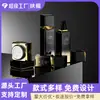 Botella Cuadrada Angular Negro Dorado Botella de Vidrio para Cosméticos Botella para Esencia Loción Botella de Crema de 50g Botella para Base de Maquillaje Líquida Venta al por Mayor Personalizada