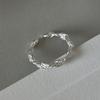 Anillo de Plata Esterlina S925 para Mujer, Diseño de Nicho, Anillo Trenzado con Giro de Corazón, Anillo Simple