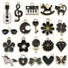 Conjunto misto de pequenos acessórios, pulseira DIY de liga com gotas de óleo, colar, brinco, pingente, chaveiro, acessório e pacote de material de decoração