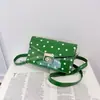 Modelo 2026 Capa Flip de Bolinhas Brilhantes Bolsa Quadrada Pequena Feminina Retro Fecho de Torção Fivela de Metal Bolsa de Ombro Único Transversal Bolsa de Axila Francesa