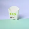 Caja Pequeña para Papas Fritas de Grado Alimenticio, Cartulina Blanca Engrosada, a Prueba de Aceite y Fugas, Desechable, Caja de Empaque No Plegable para Snacks