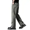 Pantalones Casuales de Trabajo de Alta Gama con Caída de Lyocell Estilo Americano para Hombre, Nuevos Pantalones Rectos de Pierna Ancha Versátiles y Sueltos para Primavera y Verano para Hombre