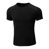 Camiseta Preta para Homens que Realça os Músculos, Verão Fitness Esportes Elástica Slim-Fit Manga Curta Cleanfit Gola Pequena Meia-Manga