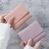 Billetera Corta Simple para Mujer Clip para Boletos de Estudiante Bolso de Tarjetas Multifunción Monedero 30% Plegable Ultradelgada Billetera Brillante