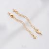 Color oro de 14 quilates con incrustaciones de circonita, colgante de corazón con forma de gota de agua, cadena de cola, cadena extendida hecha a mano, joyería DIY más accesorios de cadena larga
