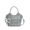 2025 Bolso Cubo de Moda Femenina de Nicho Bolso de Mano Nuevo Versátil con Pedrería Hombro Cruzado Pequeño