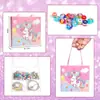 Caja de Regalo Unicornio Navideño Exclusiva de Amazon Alta 1.8cm Vidrio Colorido DIY Set de Pulsera para Niños