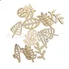 Al por mayor en stock Flor hueca nueva hierba pequeña hojas hongo Madera jardín de infantes DIY decorativo accesorios de pintura hechos a mano