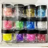 Epoxi DIY 12 Colores Lentejuelas Brillantes Uñas Arte Rombos Pintura de Uñas Material Epoxi Polvo Suelto Set Lentejuelas Cielo Estrellado