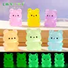 Muñeco de Oso Luminoso de Dibujos Animados Lindo Decoración DIY para Casa de Muñecas Accesorios de Bolsa Sorpresa Adornos Pequeños para Paisajes en Miniatura de Escritorio