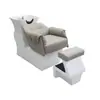 Cama de Lavar Cabelo Especial para Barbearia de Luxo Semi-Reclinável Cama de Lavagem para Cabeleireiro Bacia de Cerâmica Salão de Barbearia Sentado Cama de Lavar Cabelo para Salão