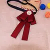 Pajarita con Cuello Floral para Mujer, Estilo Universitario, Accesorio Formal de Broche para Camisa Estilo Británico Profesional por Metabo