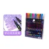 Plumón Marcador Brillante de Doble Punta y Doble Color, Pluma de Acuarela, Pluma Fluorescente para el Arte de Estudiantes de Primaria, Pluma para Graffiti DIY