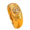 Anillo de Dedo Índice Cruzado Nuevo Acero Inoxidable Fundido Mariposa Índice de Diamante Lujo Accesible Titanio Acero Chapado en Oro de 18K Anillo de Pareja