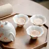 Mi Yan Porcelana Branca Tulipa Pintada à Mão Xícara de Chá Xícara de Chá Artesanal Fina Tarte Mestre Xícara Doméstica Cerâmica Xícara Única Xícara de Degustação de Chá