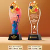 Trofeo de Cristal Baloncesto Billar Bádminton Tenis de Mesa Fútbol Natación Cuerda para Saltar GUNDAN Reunión Deportiva Divertida Premio Personalización